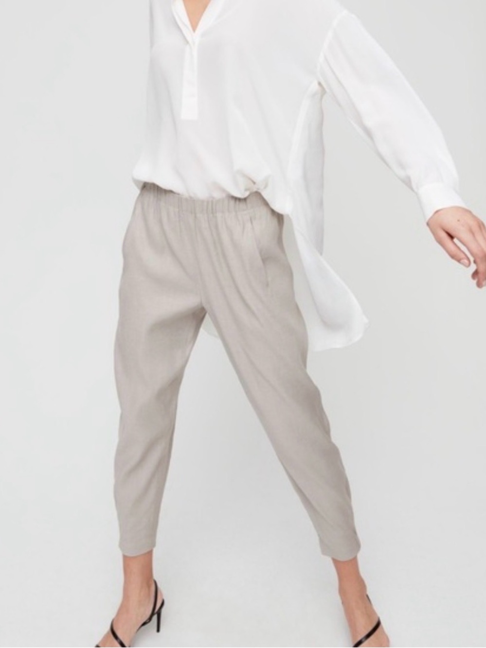 ARITZIA Babaton Dexter Pant Oyster Grey Tapered Pull-On Pants M